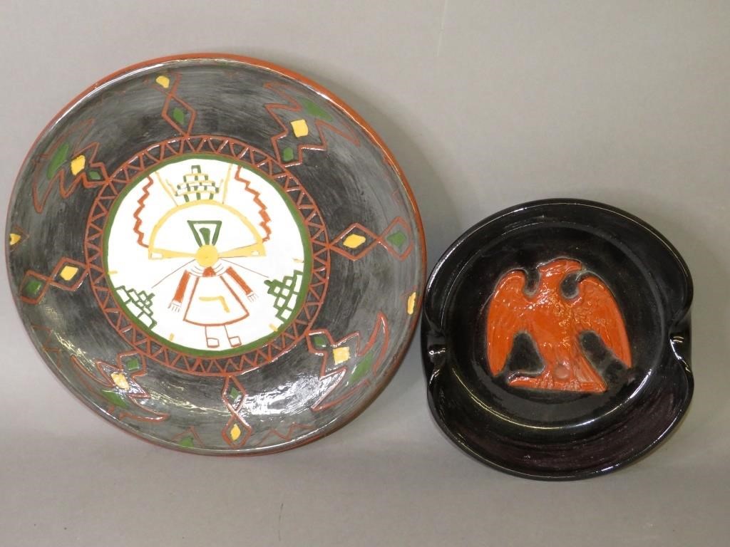 Appraisal: FOLK ART REDWARE PIECES BY SEAGRAVES POTTERYca mid-late th century