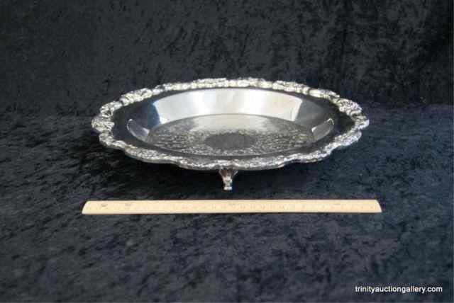 Appraisal: Poole Silverplate Lancaster Rose Footed Pie PlateIs electric plate on