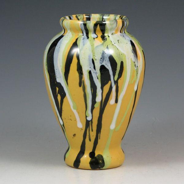 Appraisal: Peters Reed Shadow Ware vase with black and white drip