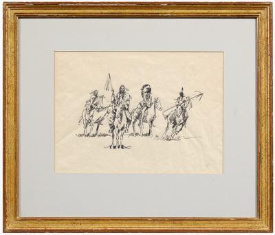 Appraisal: Edward Borein drawing California - four Native American Indians on