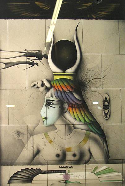 Appraisal: Paul Wunderlich Aida from the Metropolitian Suite Color lithograph printed