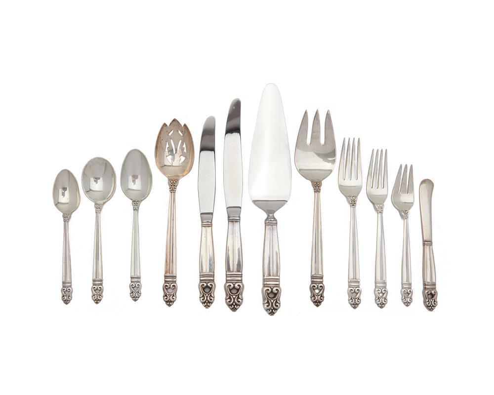 Appraisal: INTERNATIONAL SILVER CO Silver Flatware Service Royal Danish Pattern comprising