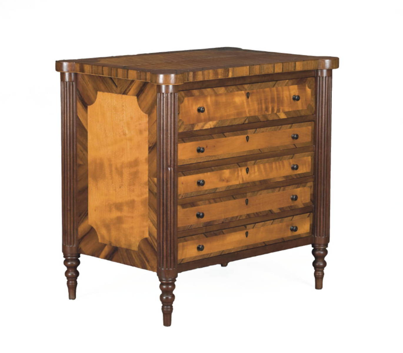 Appraisal: FINE MASSACHUSETTS SHERATON INLAID-MAHOGANY AND FIGURED BIRCH DIMINUTIVE CHILD quot