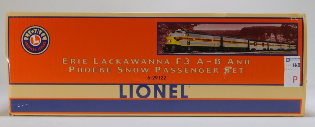 Appraisal: LIONEL ERIE LACKAWANNA F A-B PHOEBE SNOW TRAIN Item no