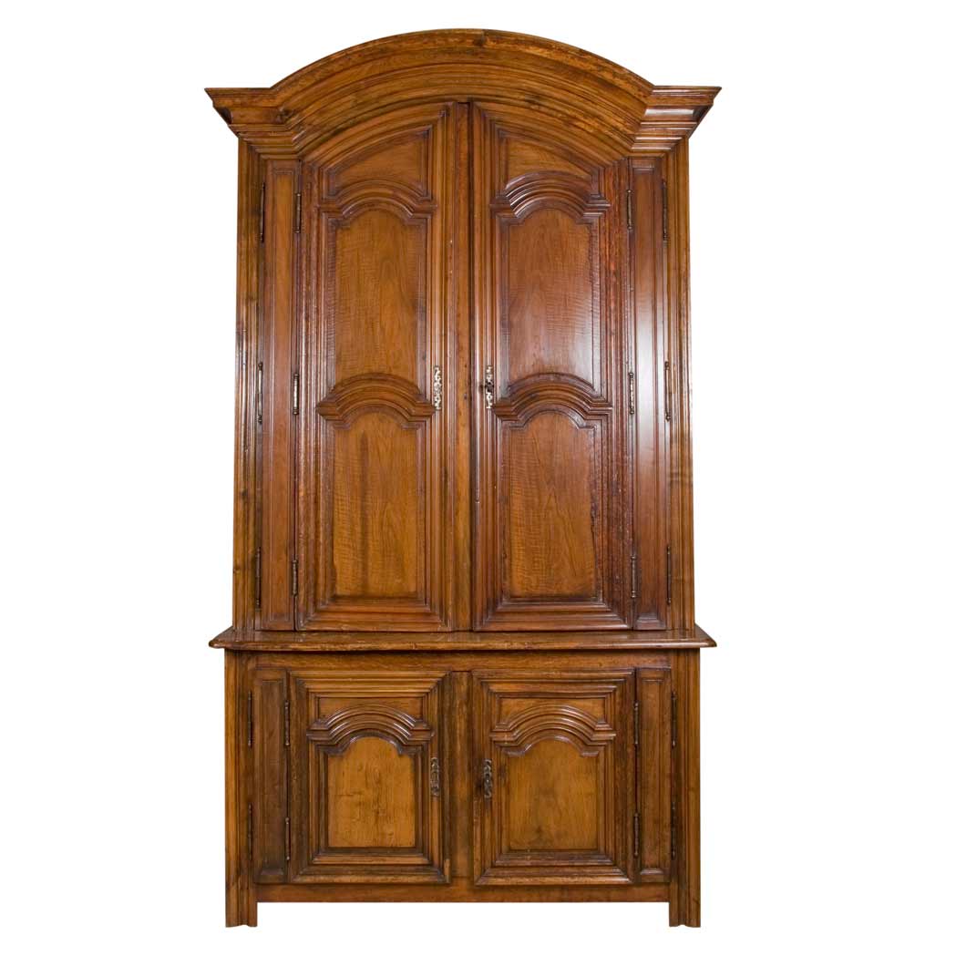 Appraisal: Provincial Louis XV Walnut Buffet a Deux Corps Mid th