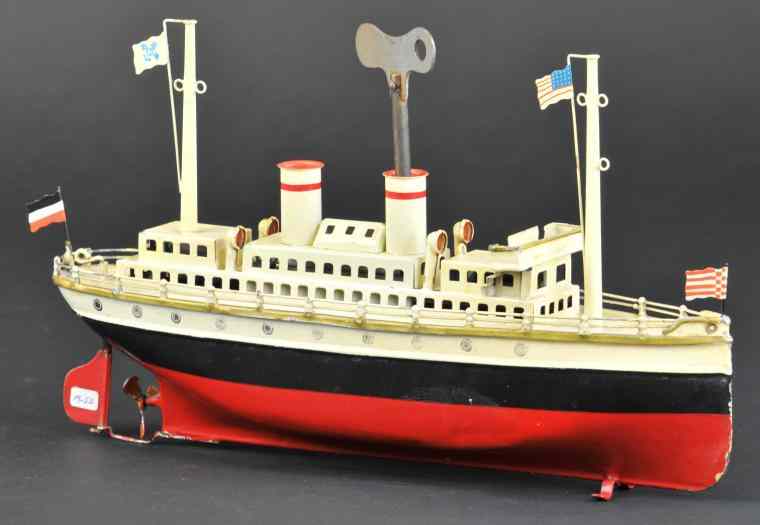 Appraisal: MARKLIN OCEAN LINER Germany hand painted in red and black