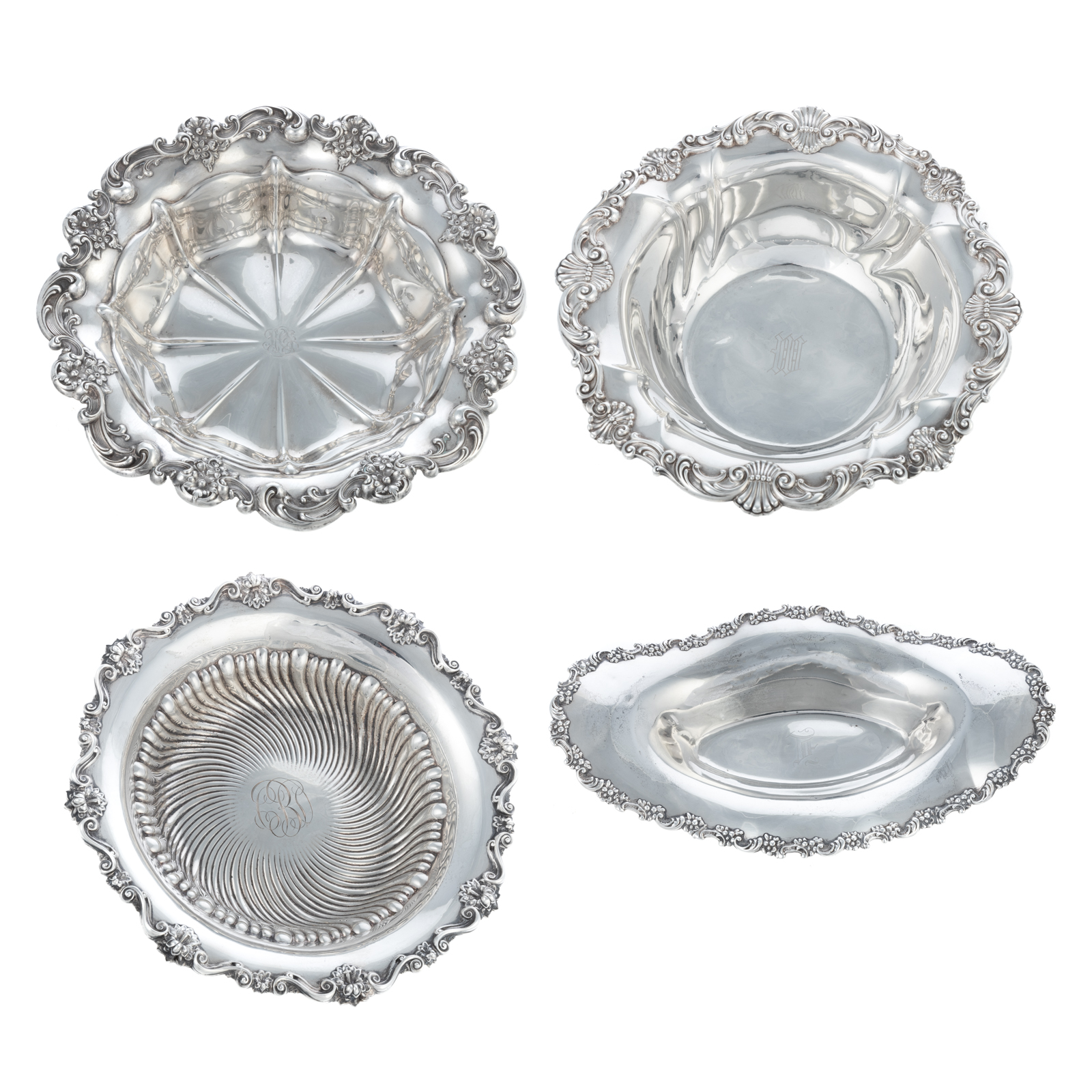 Appraisal: FOUR AMERICAN STERLING DISHES Including a Gorham bowl model A