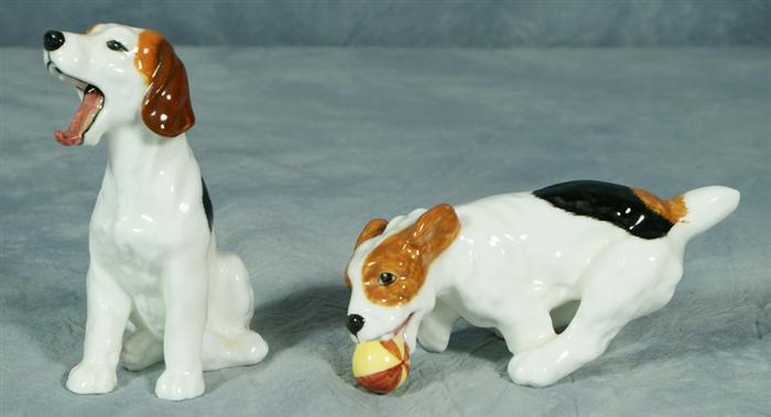 Appraisal: Two Royal Doulton beagle figurines no damage tall Estimate -