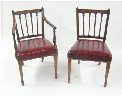 Appraisal: Set of ten George III style mahogany dining chairs Comprising