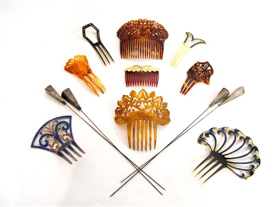 Appraisal: Nine assorted vintage haircombs some with false stones and four