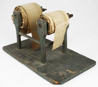 Appraisal: unusual early th c double paper roller in old green