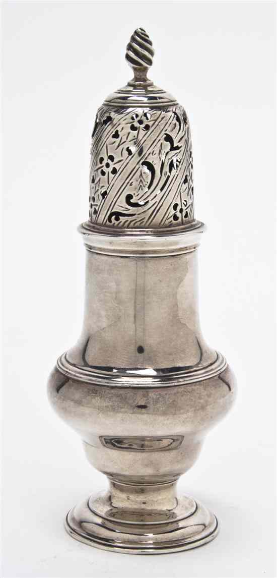 Appraisal: An English Silver Caster London having a twist form finial