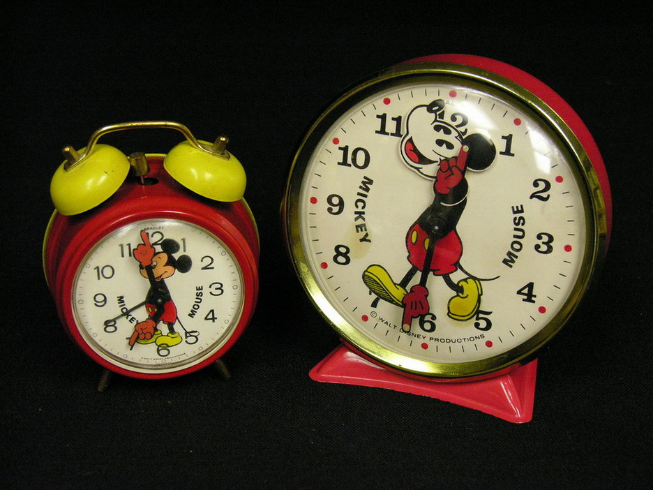 Appraisal: TWO DISNEY PRODUCTION MICKEY MOUSE CLOCKS Alarm clock - Marked