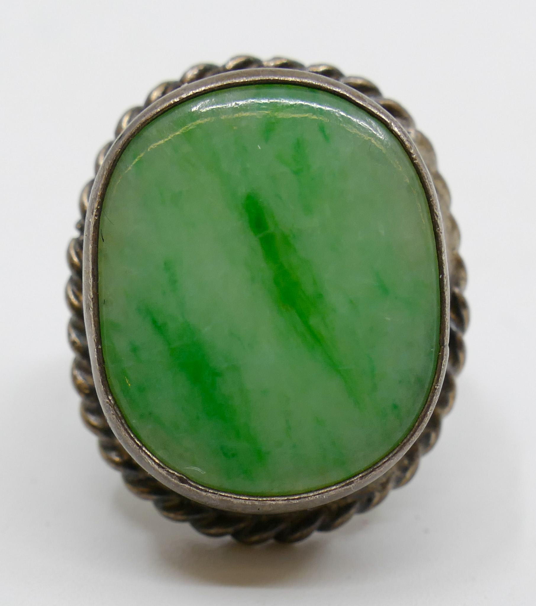 Appraisal: Jadeite Sterling Ring Size - Grams