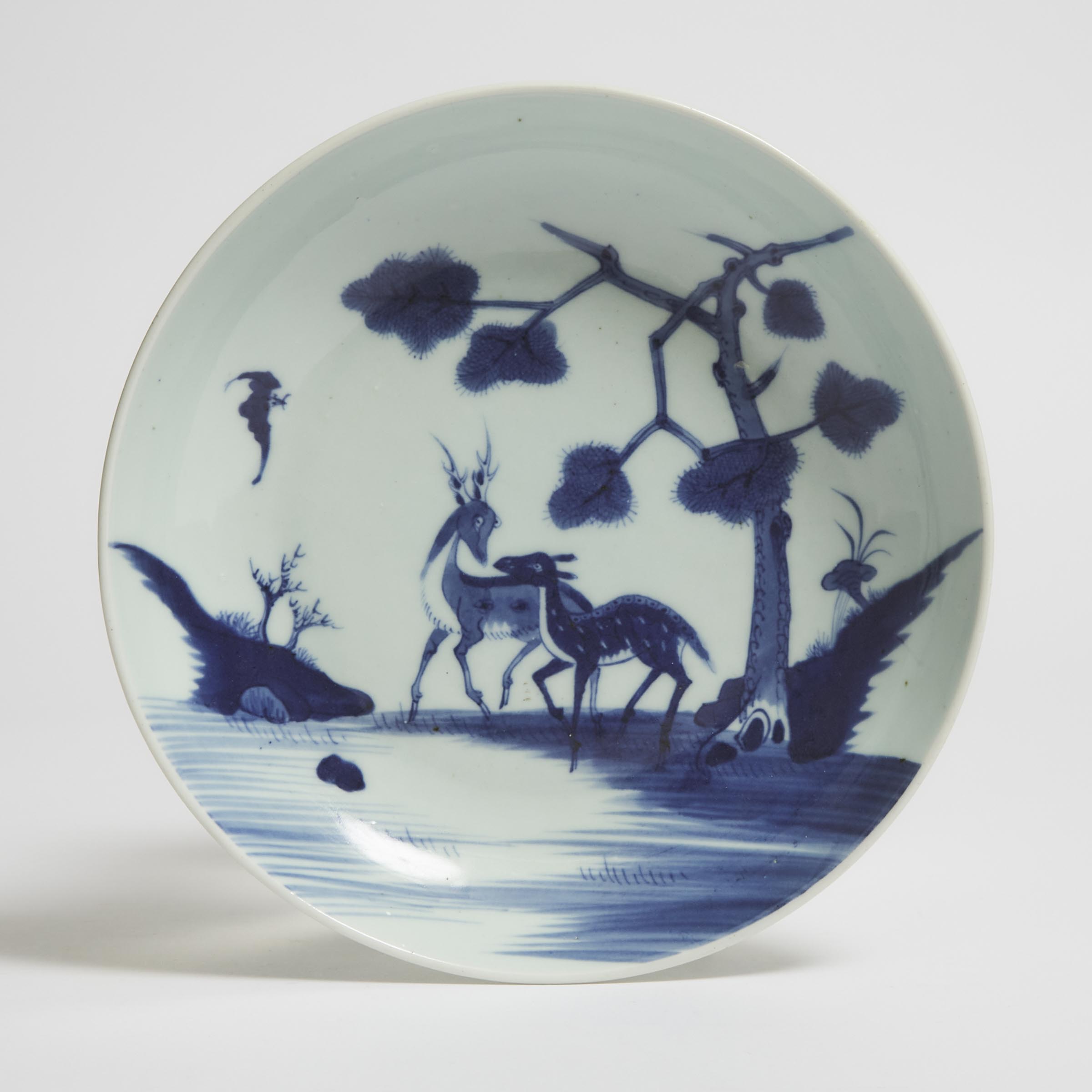 Appraisal: A Blue and White 'Deer' Plate Yongzheng Period th Century