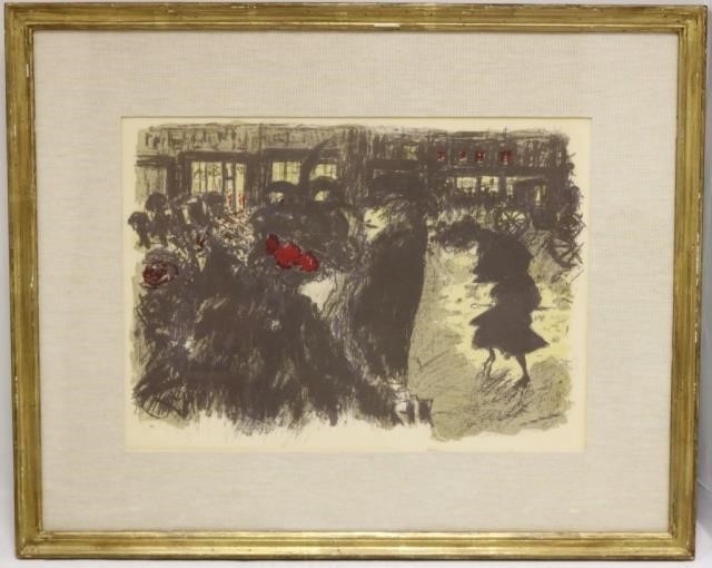 Appraisal: AFTER PIERRE BONNARD - FRANCE COLOREDLITHOGRAPH TITLED PLACE LE SOIR