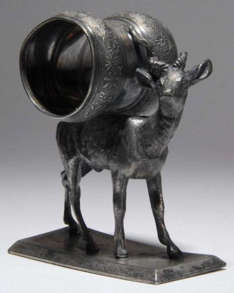 Appraisal: Large Deer Figural Napkin Ring Description Large deer with napkin