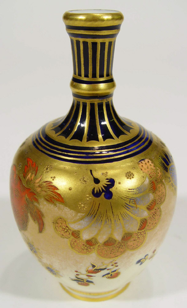 Appraisal: Royal Crown Derby china vase hand painted and gilded with