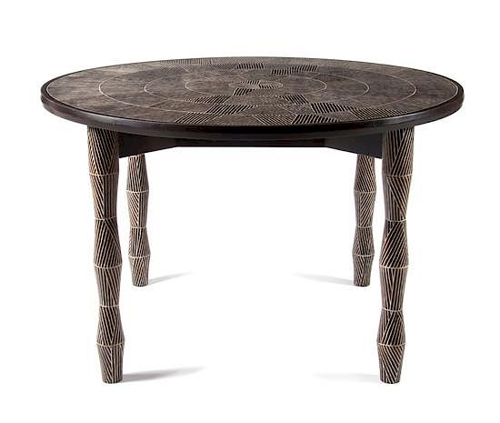 Appraisal: Judy Kensley McKie American b Zebra Table Judy Kensley McKie