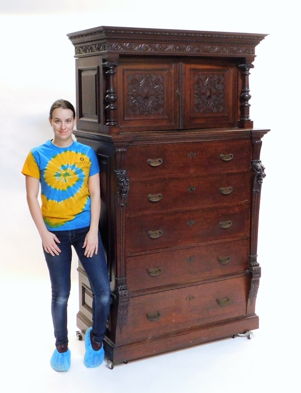 Appraisal: HUGE C ANTON KRASINSKI NEW ENGLAND OAK DRESSER Massachusetts th