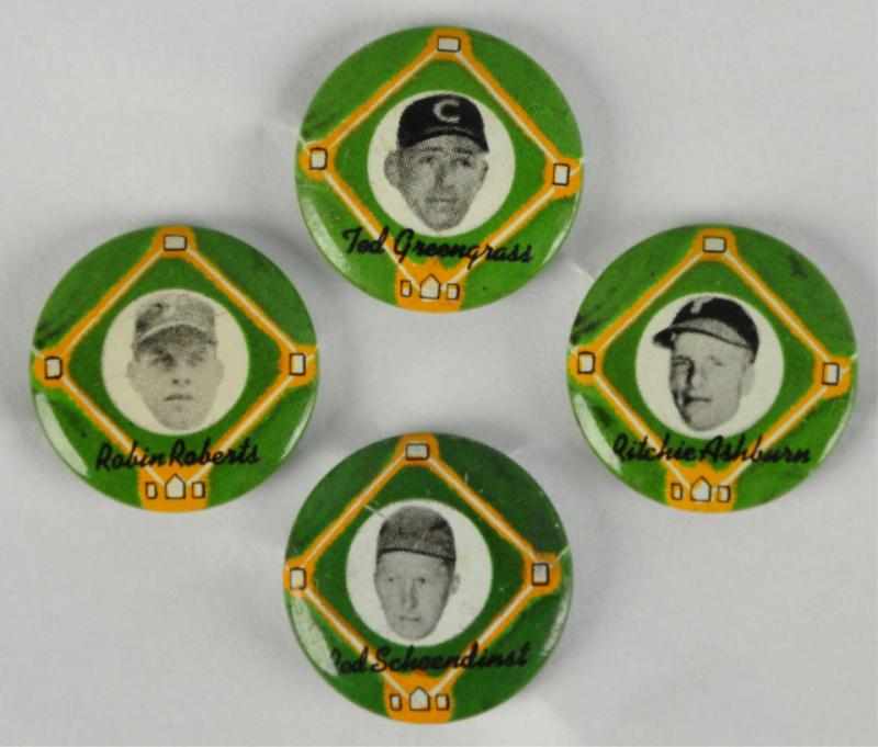 Appraisal: Lot of Early Baseball Photo Pins Description Includes HOFers Robin