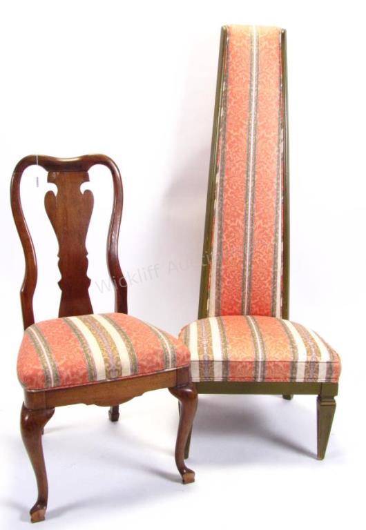 Appraisal: Two period style chairs including high-back Regency style chair h