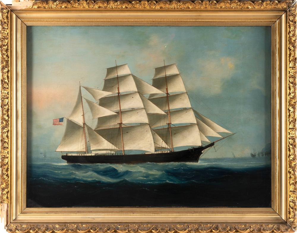 Appraisal: ATTRIBUTED TO LAI SUNG CHINA FL - AMERICAN BARQUE CONQUEST