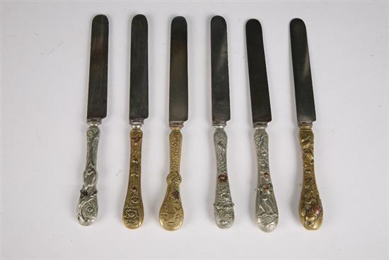 Appraisal: SET OF AESTHETIC MOVEMENT TABLE KNIVES Marked for Landers Frary