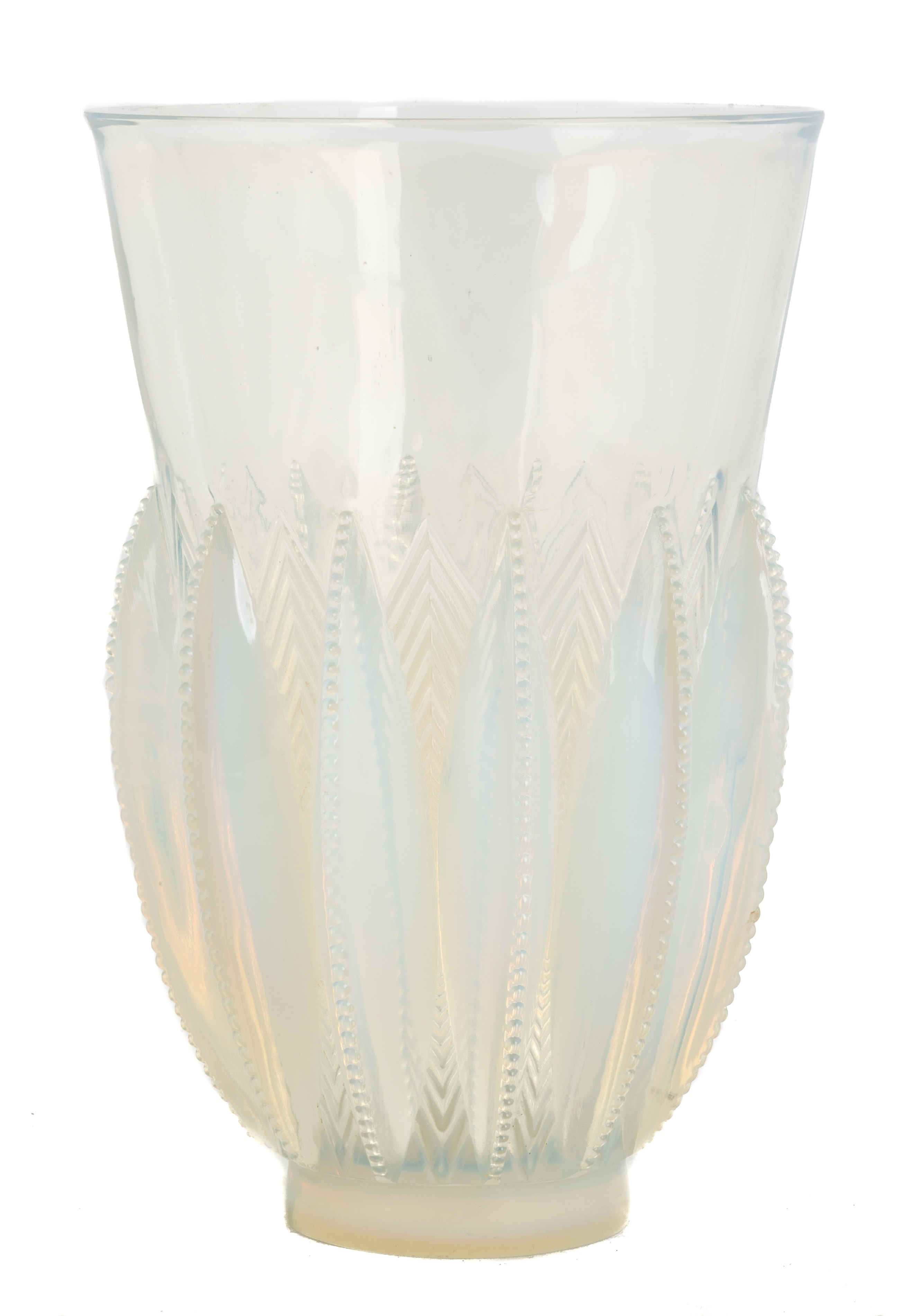 Appraisal: R LALIQUE CHAMONIX ART DECO VASE Opalescent Signed 'R Lalique