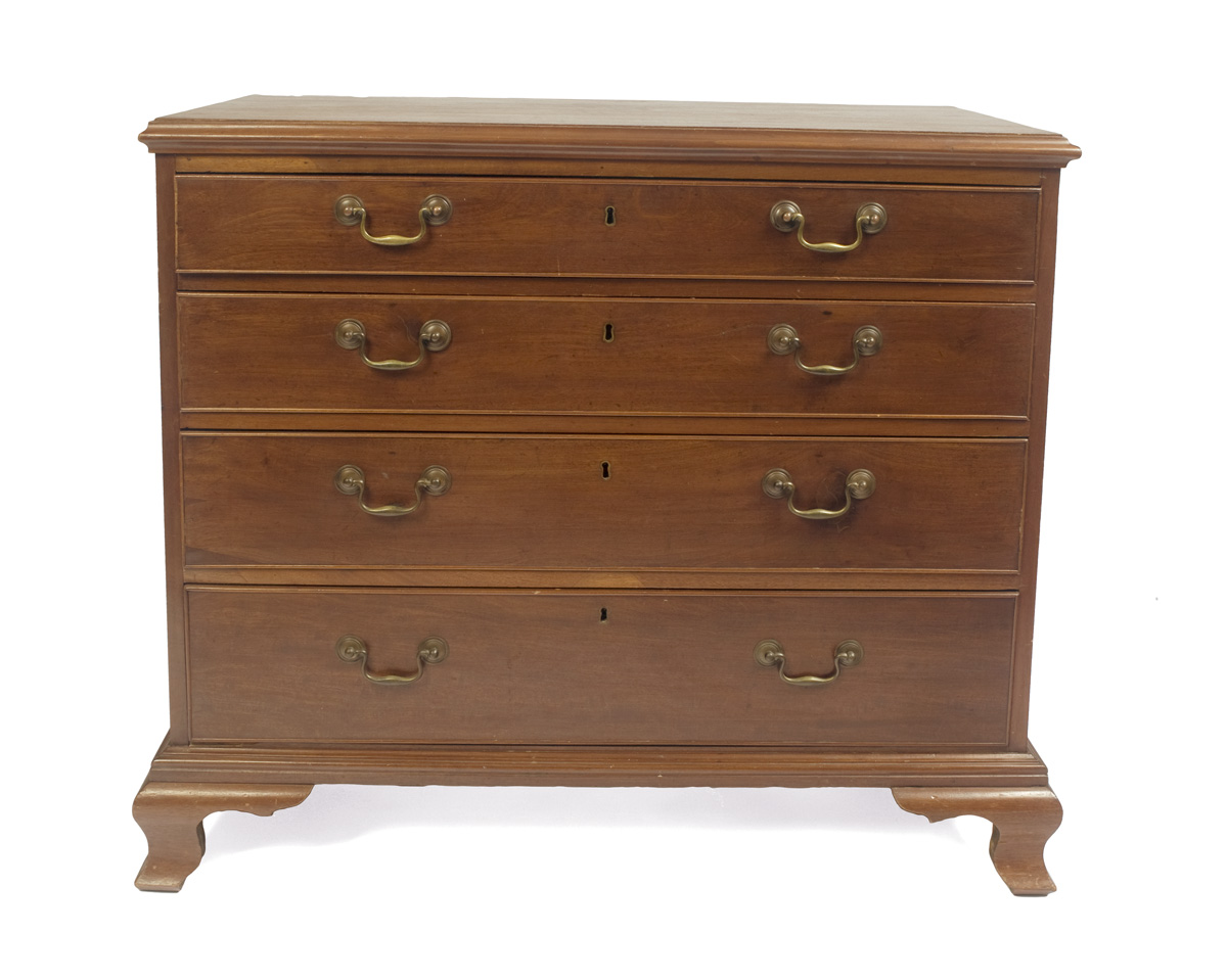 Appraisal: AMERICAN CHIPPENDALE WALNUT CHEST OF DRAWERS PROBABLY VIRGINIA The rectangular