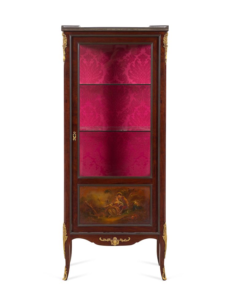 Appraisal: A Louis XV Style Gilt Bronze Mounted Vernis Martin-Decorated Mahogany