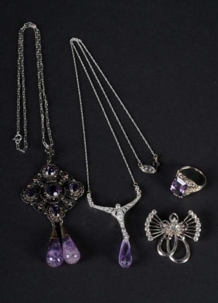 Appraisal: Lot of Jewelry Pieces Description Includes one amethyst filigree ring