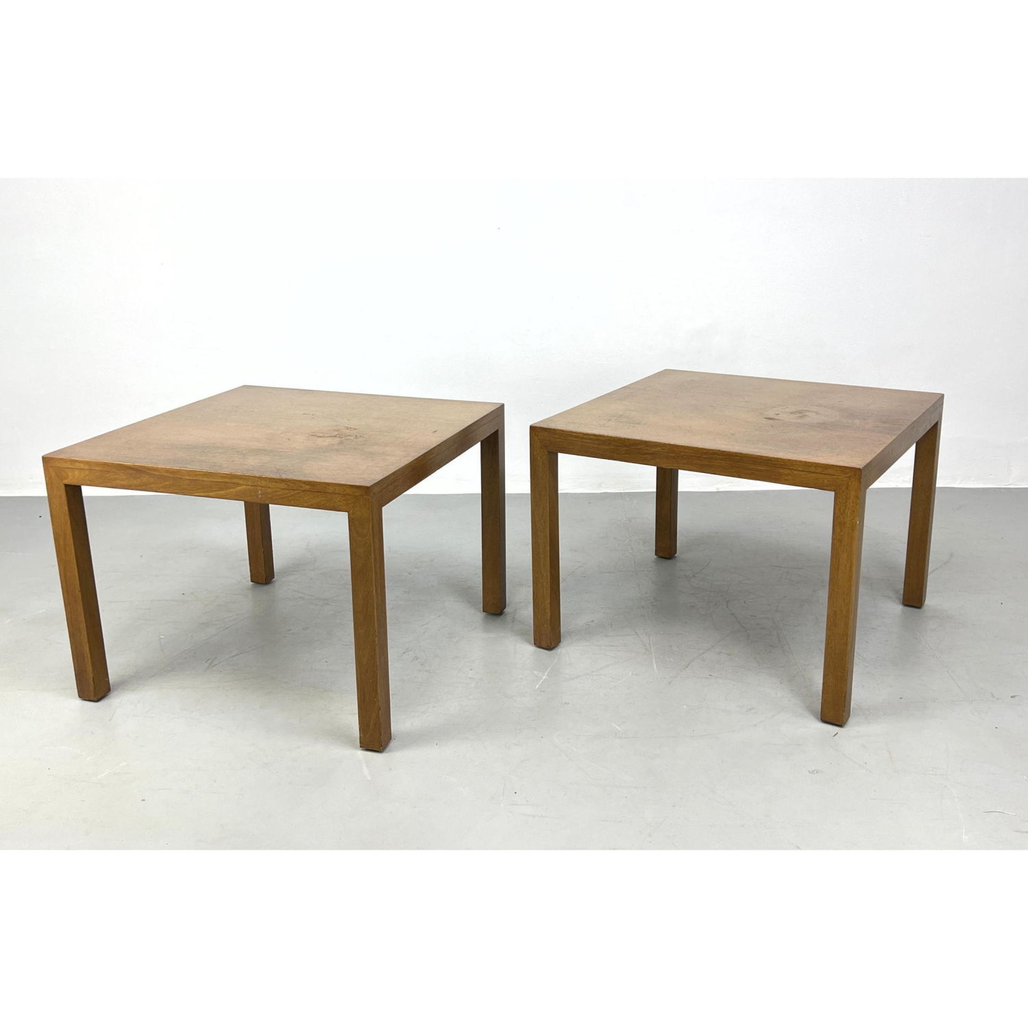 Appraisal: Pair Dunbar Square Parsons Style Side Tables Dimensions H inches