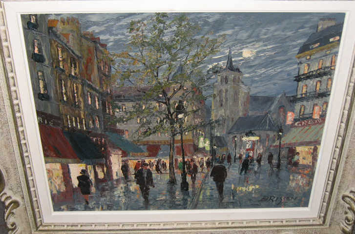 Appraisal: MARCEL BRISSON FRENCH B Parisian street scene oil on canvas