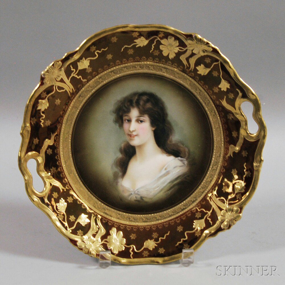 Appraisal: Royal Vienna Gilt and Lustre Portrait Plate late th early