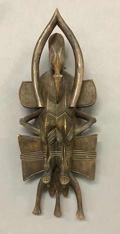 Appraisal: Senufo Tribe Twin Mask Wood carved Senufo tribe Twin Mask