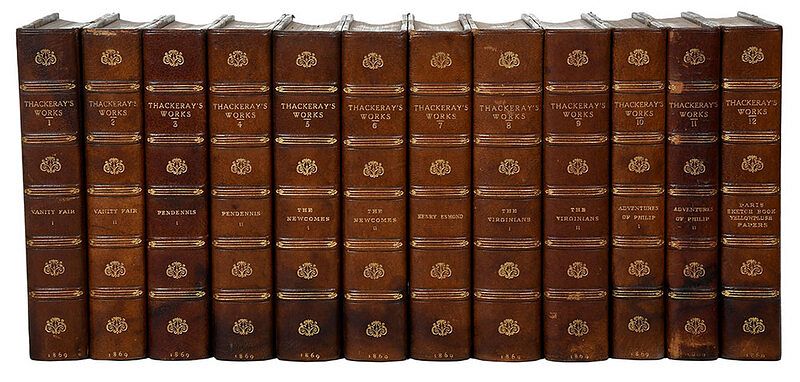 Appraisal: Fine Leather Bound Books including The Works of William Makepeace