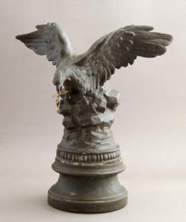 Appraisal: Polychromed Spelter Eagle Watch Holder late th c on a