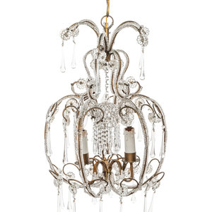 Appraisal: A French Beaded Chandelier in the Style of Maison Bagu