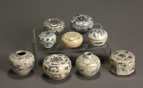 Appraisal: Collection of Nine Chinese Blue and White Jars and Jarlets