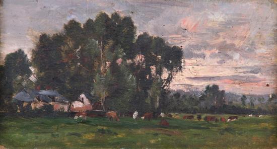 Appraisal: BARBIZON SCHOOL French early th century GRAZING COWS IN MEADOW