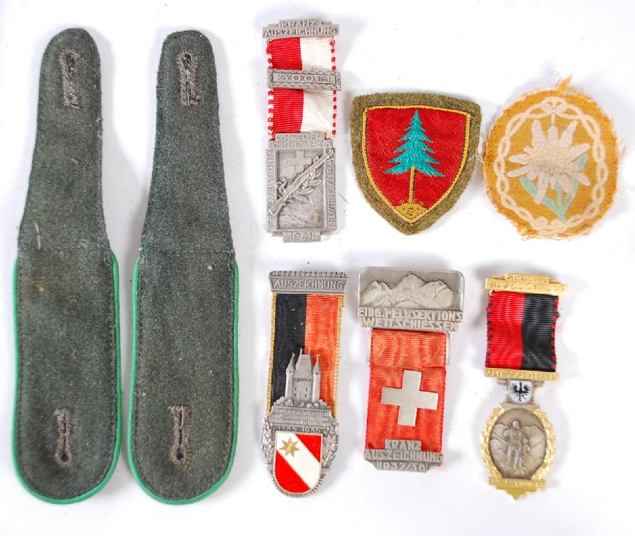 Appraisal: THIRD REICH GEBIRTSTRIPPEN GROUP comprising four Swiss Alpine - medals