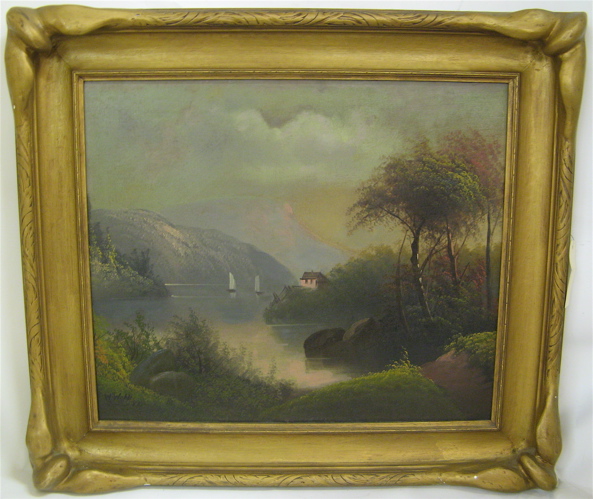 Appraisal: WILLIAM WELDI OIL ON PANEL Italian American born Mountain lake