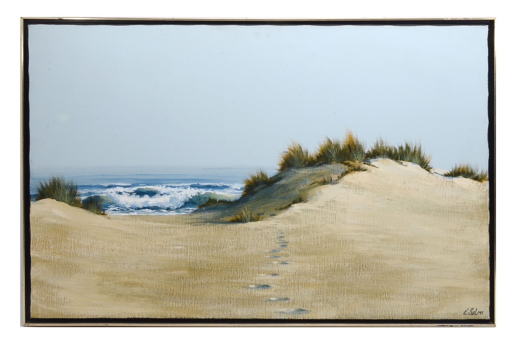 Appraisal: SELMI Charles American - Beach Scene with Dunes Oil Canvas