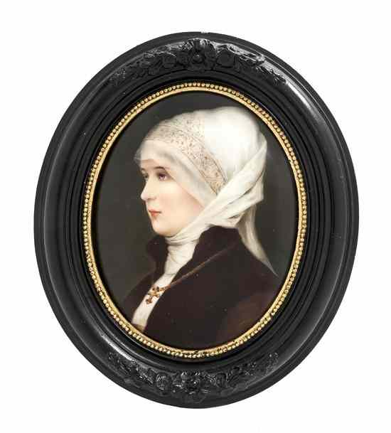 Appraisal: A Berlin K P M Porcelain Portrait Plaque of oval