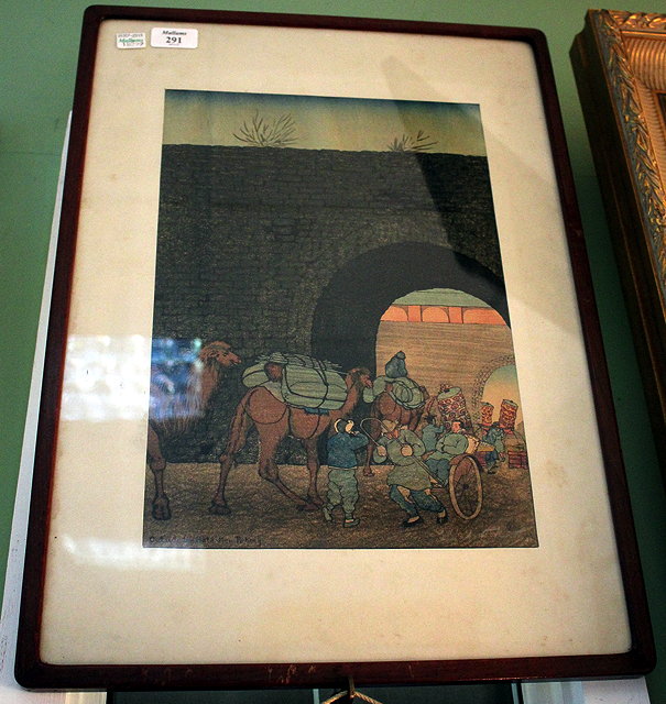 Appraisal: ELIZABETH KEITH - 'OUTSIDE THE HATTA MON PEKING' WOODBLOCK PRINT