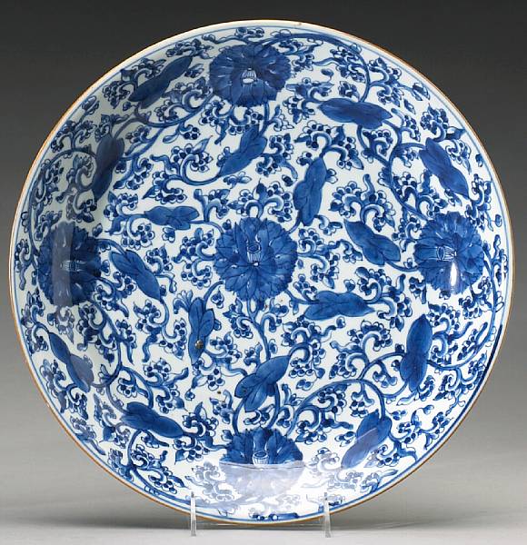 Appraisal: A blue and white export porcelain deep dish Kangxi Period