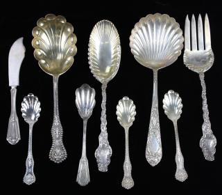 Appraisal: Nine Sterling Serving Pieces Including Dominic And Haff S Kirk