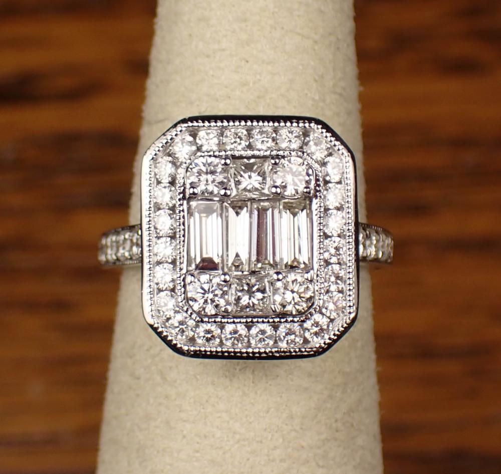 Appraisal: ART DECO DIAMOND AND EIGHTEEN KARAT GOLD RING The white