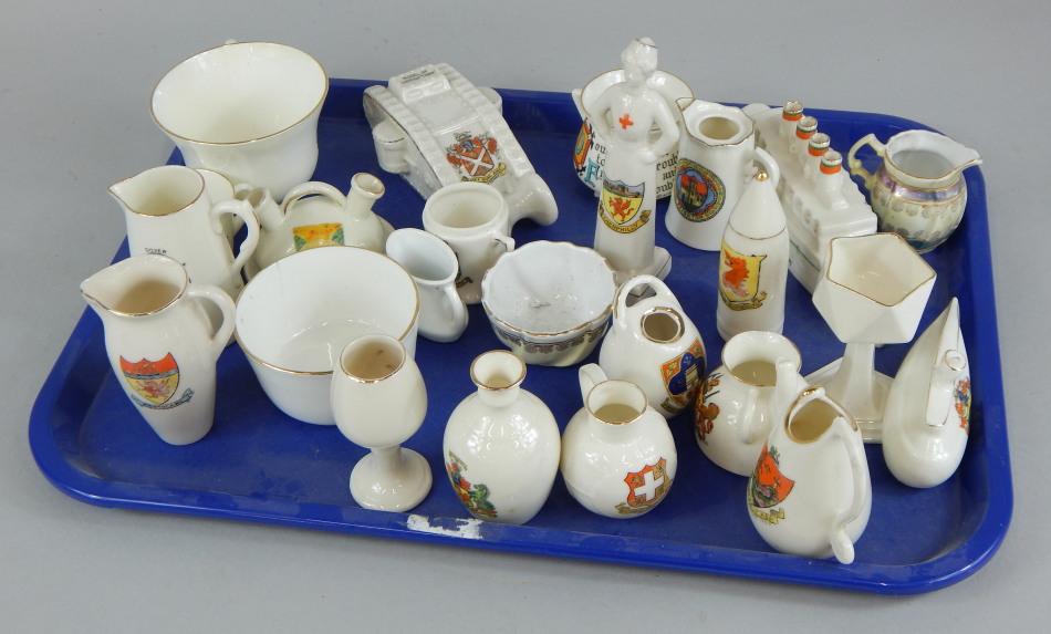 Appraisal: Miscellaneous crested ware to include a figure of a nurse